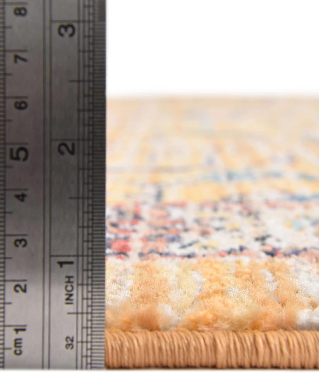 Unique Loom Lola Collection Area Rug - Vivacious (3' 3" Round, Yellow/Blue)