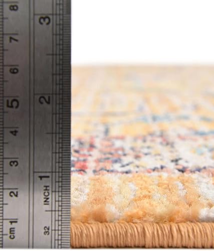 Miniatura 5 de Unique Loom Lola Collection - Alfombra de área Vivacious (5 pies 3 pulgadas x 8 pies, rectangular, amarilloazul)