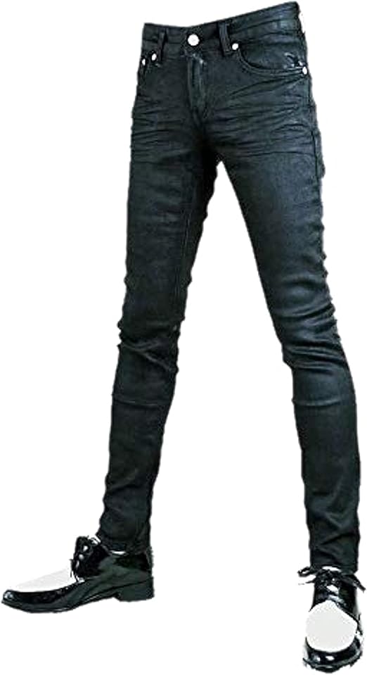 Amazon スキニーパンツ 光沢 ブラック メンズ スキニー スリム タイトパンツ コーティング ジーンズ ブラックジーンズ スキニーパンツ ｓ ジーンズ 通販