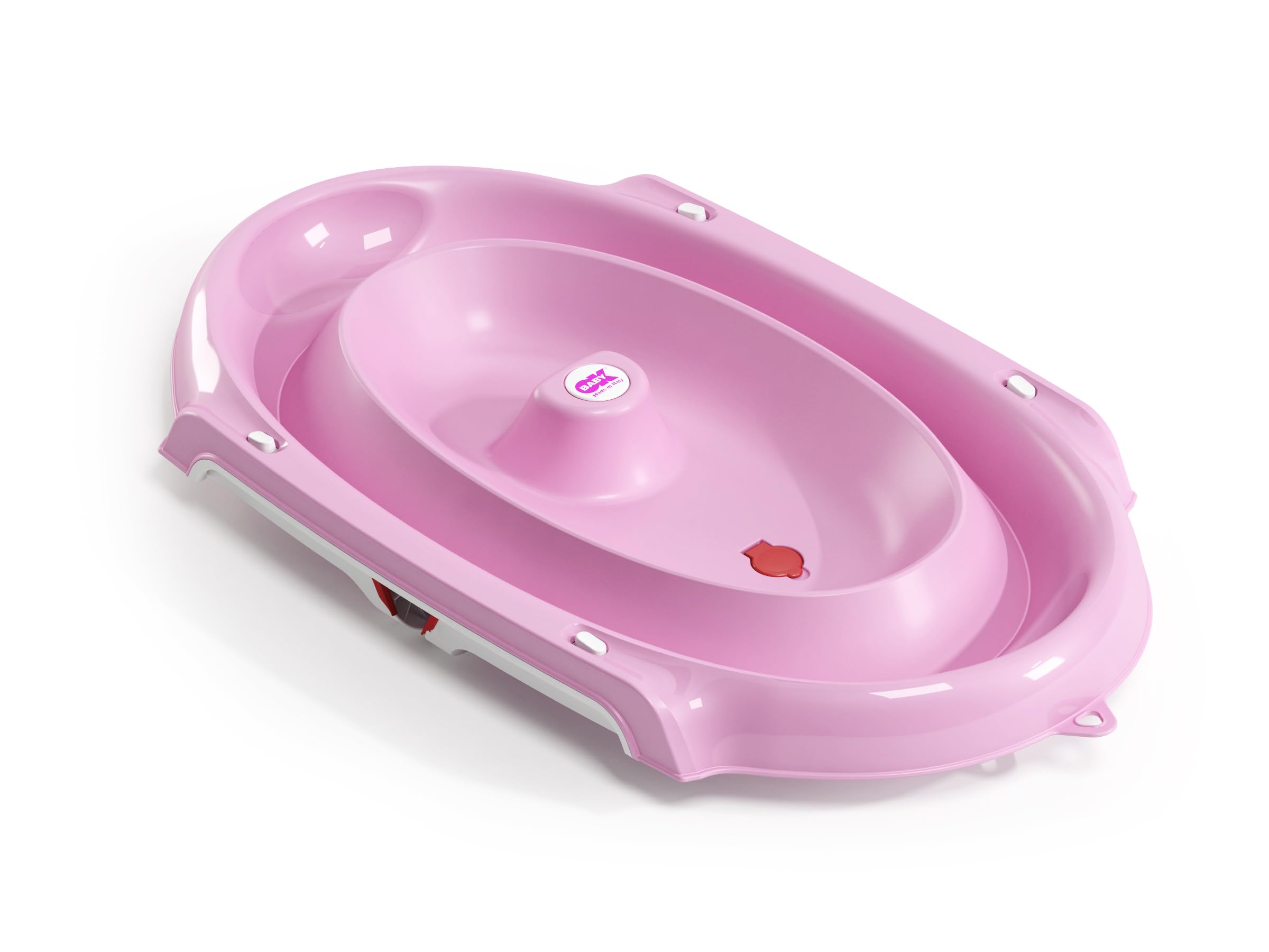OKBABY Onda Slim - Vaschetta Pieghevole per il Bagnetto del Neonato 0-12 Mesi - Rosa