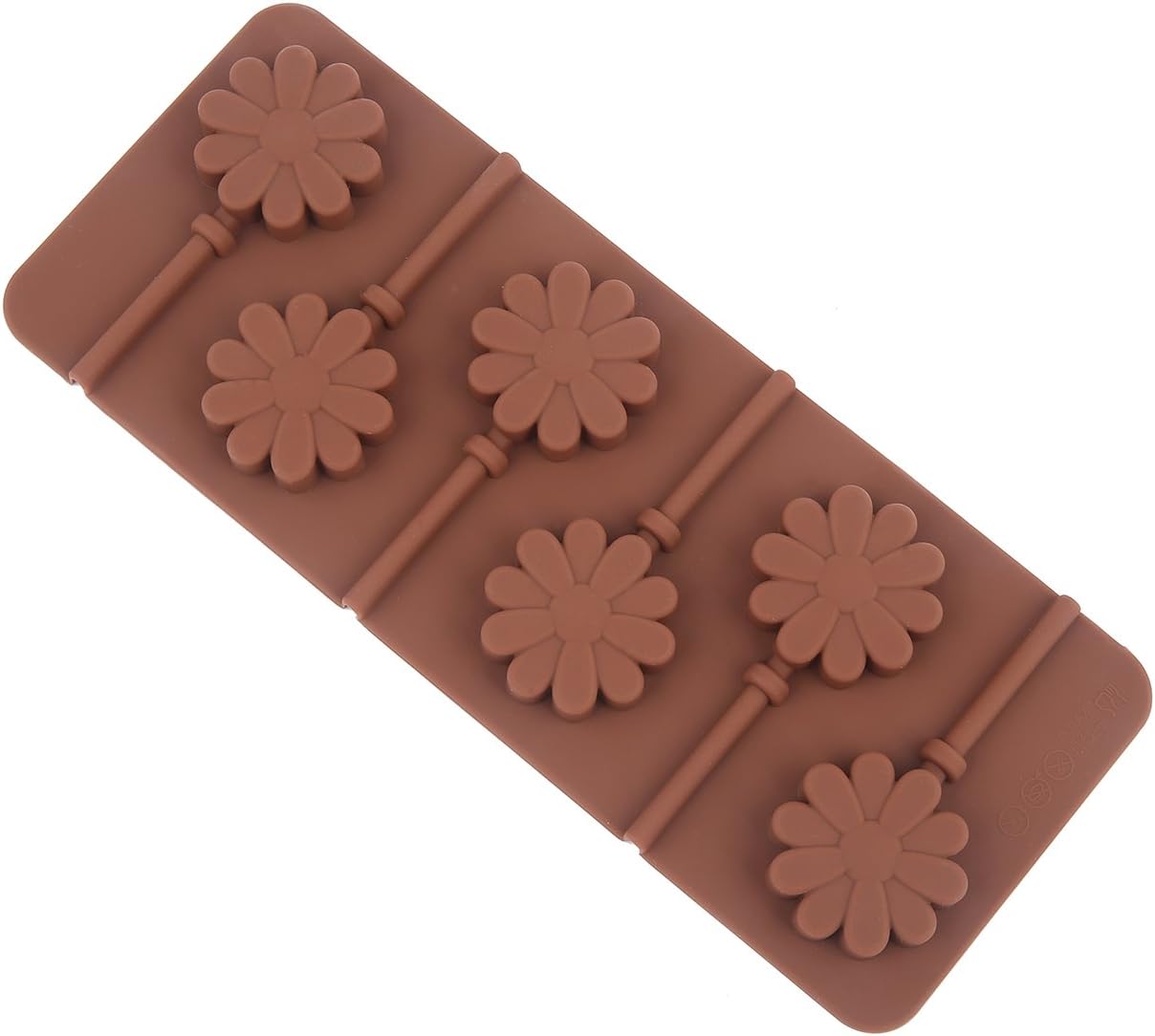 Crazy Egg Silicone Hard Candy Lollipop Molds with Sticks DIY 3d Chocolate Fondant Mould for Cake Decorations (Flower)