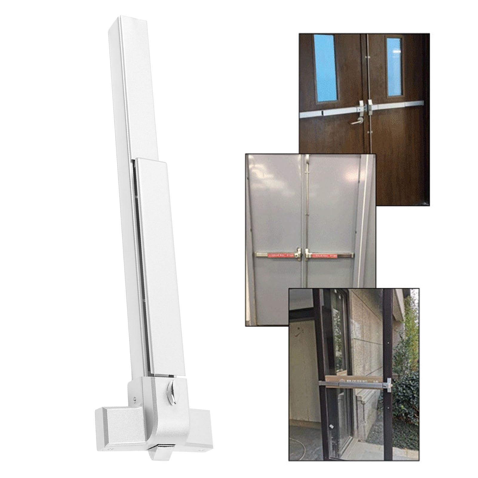 Dispositif de Sortie de Panique à Poussée de Porte de 65CM Poignée de Sortie de Panique d'urgence Commerciale en Acier Inoxydable 304 pour Hôtels, écoles, écoles, Bureaux, Magasins