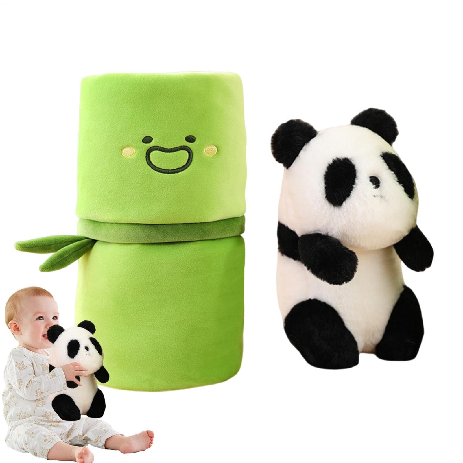 Panda z bamboos pluszową, bamboos panda pluszowy,Śliczna kreskówka super miękka pluszowa lalka - Wygodna wypchana poduszka dla zwierząt, dzieci śpiące na snem, urodziny
