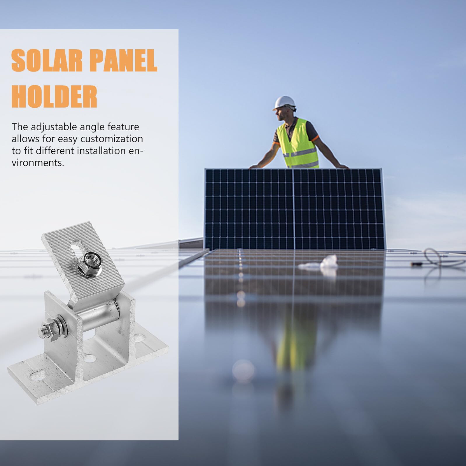 Soporte de Montaje de Aleación de Aluminio para 4 Piezas Panel Solar | Ángulo Ajustable, Estructura Estable, Incluye Almohadillas de Goma y Tornillos para Madera