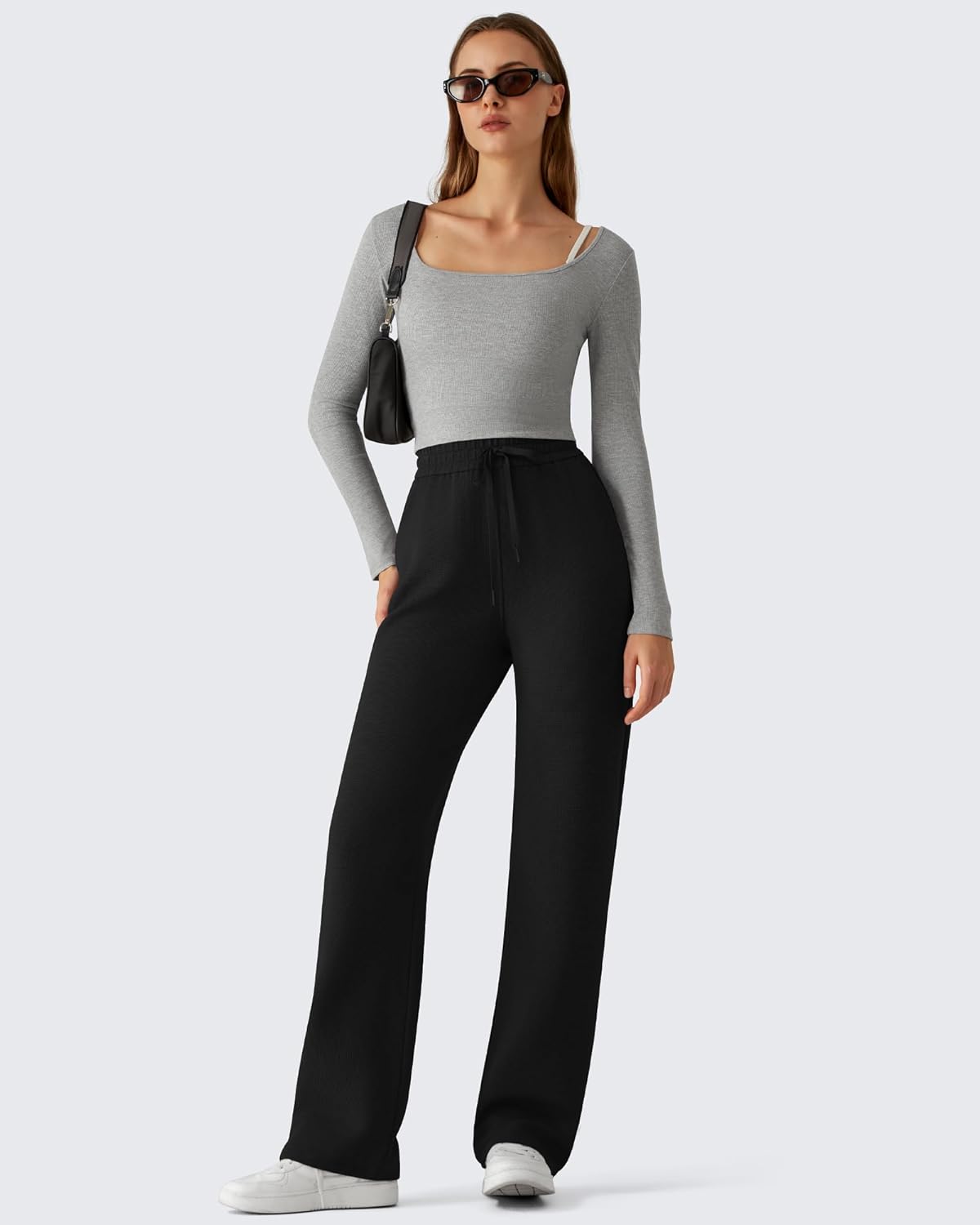 G4Free Waffle Wide Leg Casual Women's Sweatpants – Comfy Lounge Pants with Pockets - Image 5