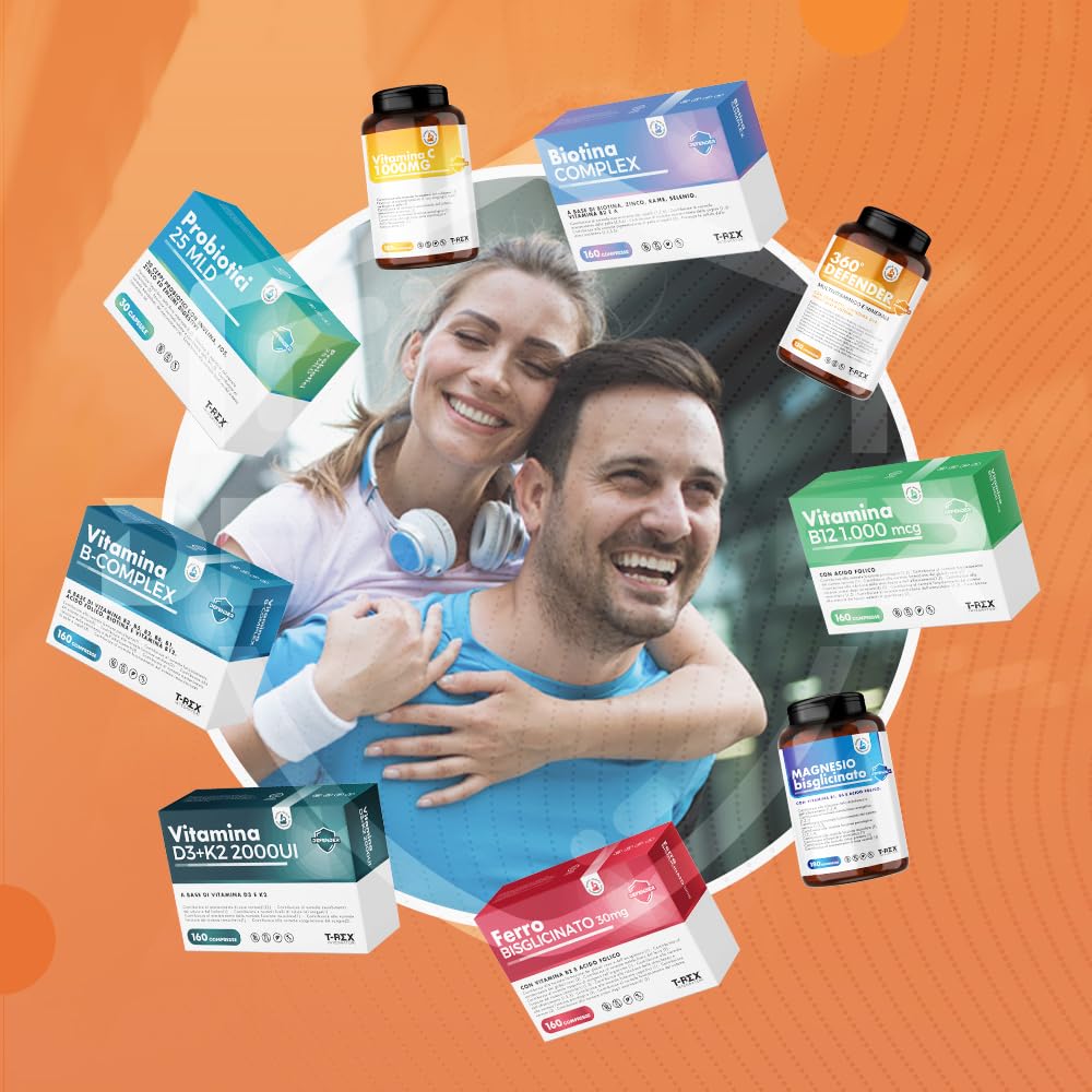 Multivitaminico Multiminerale con Probiotici, Vitamina B12, Acido Folico e Coenzima Q10 | 360° Defender Integratore Multivitaminico Completo con 14 Vitamine e 5 Sali Minerali