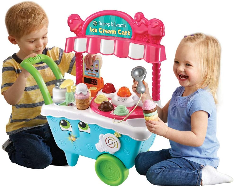 VTech Scoop & Learn Ice Cream Cart, Interactive Learning Toy for Toddlers, Teaches Counting, Colors, and Ice Cream Making Fun, Ideal for Kids Aged 2–5 Years