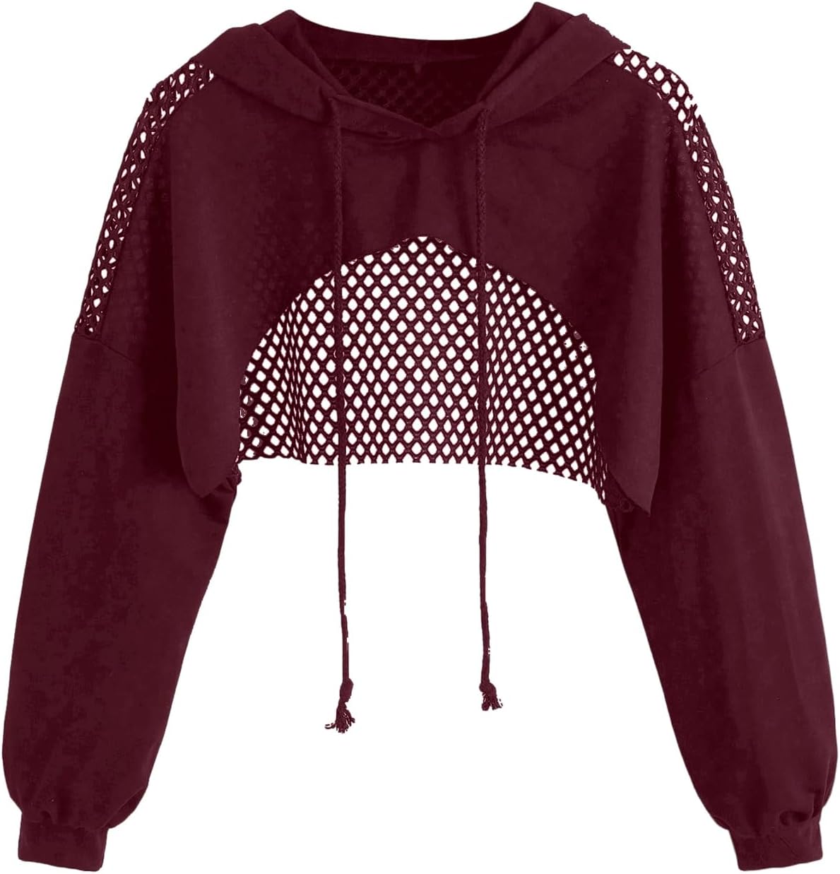 SweatyRocks Women's Casual Solid Cut Out Front Long Sleeve Pullover Crop Top Sweatshirt