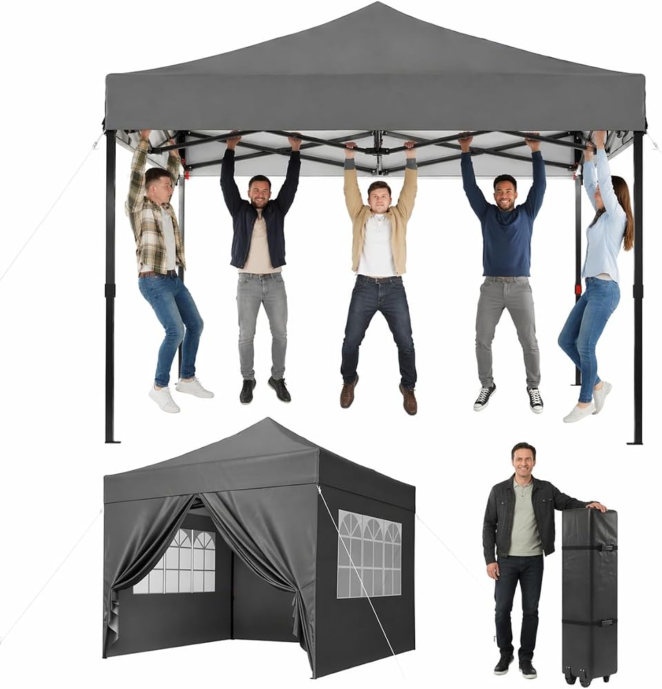 Aoxun Faltpavillon 3x3m Wasserdicht Stabil