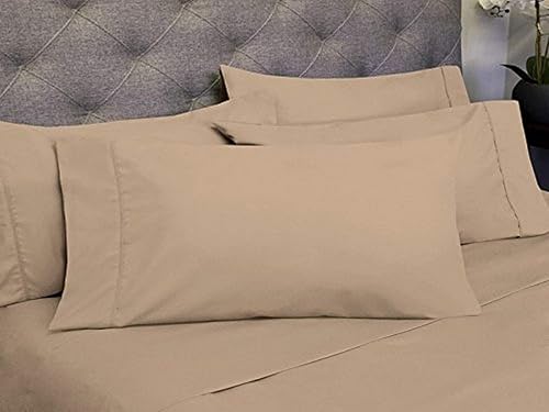 Sweet Home Collection Juego de sábanas de microfibra Olivia Branch de 6 piezas, 1800 unidades, matrimonial, color gris pardo