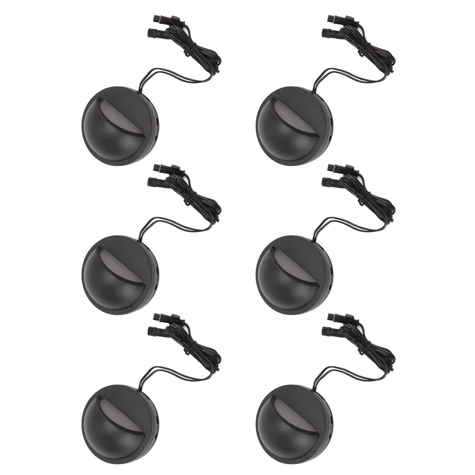 Set di 6 luci LED a bassa tensione IP67 bianco caldo per scale, recinzioni da giardino, patio, illuminazione paesaggistica esterna, alloggiamento 12-36 V AC con kit di installazione, facile