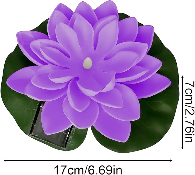 Generic Floating Solar Lights, Waterproof Led Garden Lantern In Flower Shape, Solar Pool And Pond Decor, Ideal For Outdoor Spa, Patio, Backyard, Lake, Yard Illumination, 6.69x2.76 Inches photo 2