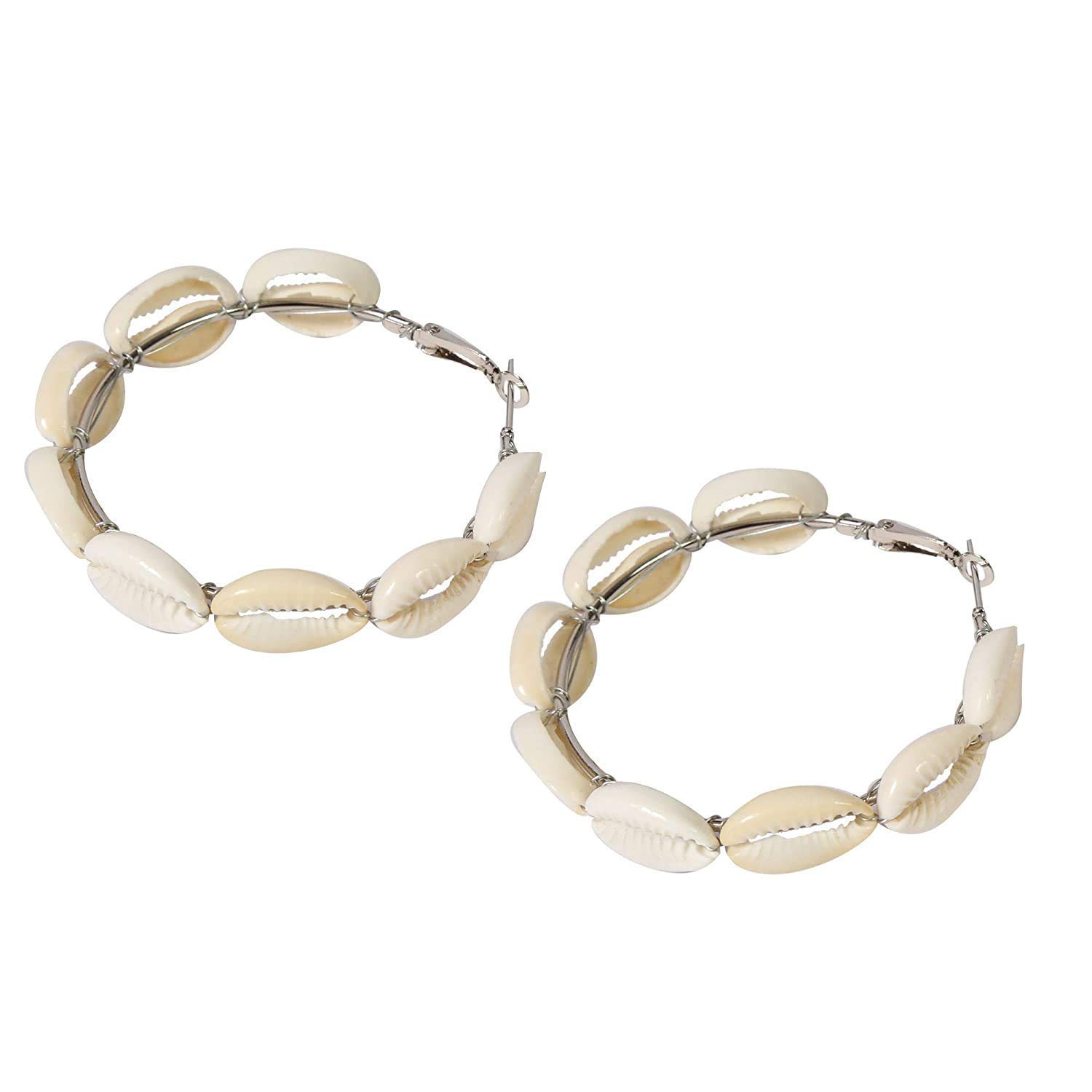 SubhagAlankar silver sea shell hoops for girls and women (B08PFXYN9J) Amazon Price History, Amazon Price Tracker
