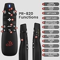 Vista 6 de PR-820 Clicker de Presentación Inalámbrico con Puntero Láser, Clicker de PowerPoint con Ratón en el Aire, Control Remoto para Diapositivas, Google