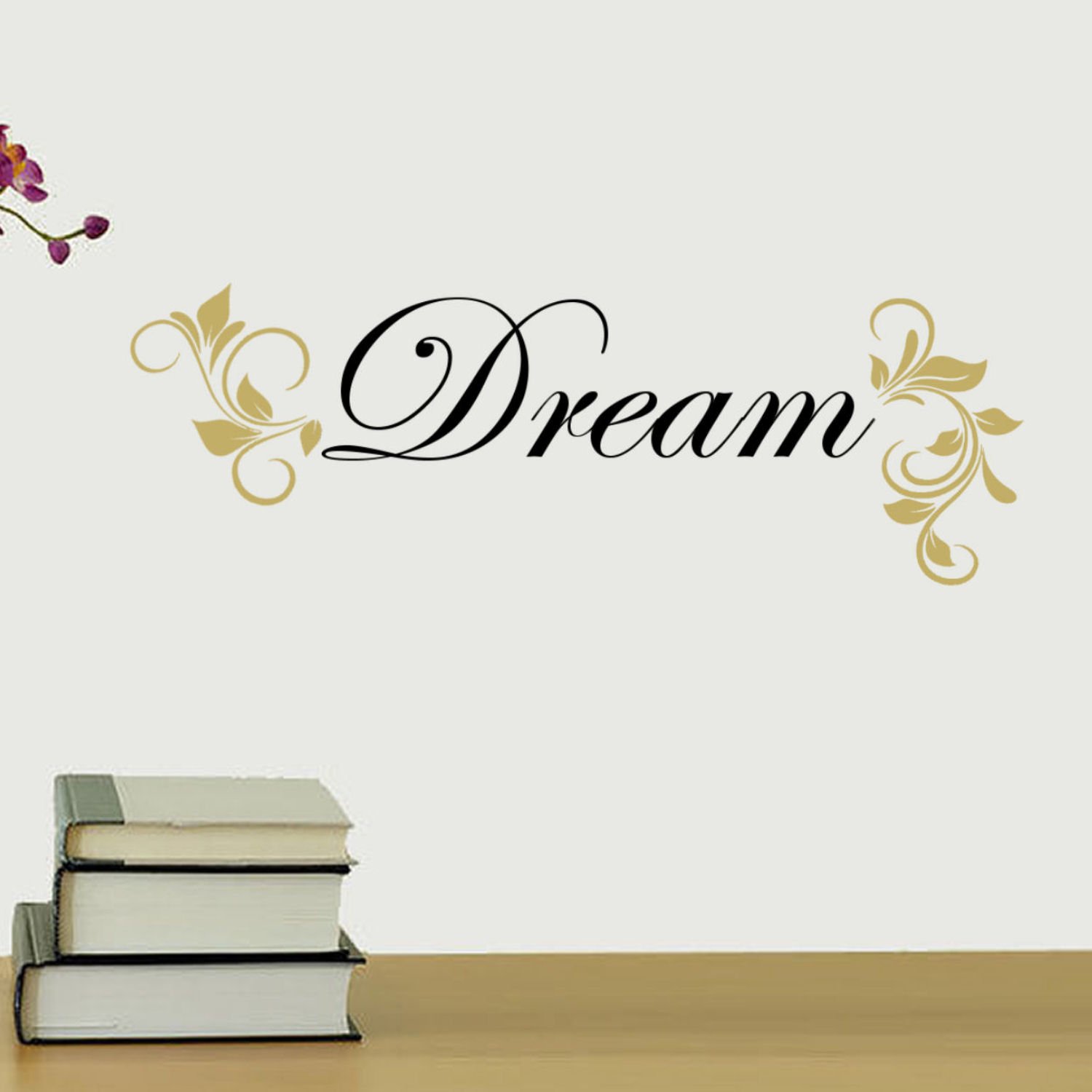 Dream Vinyl Wall Decal with Floral Accents Handmade Products