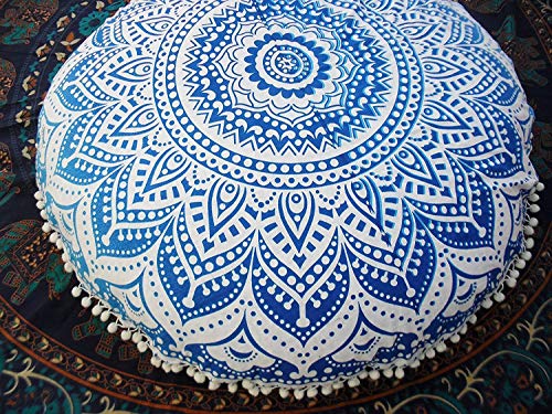Taies d'oreiller décoratives 32" type housse de coussin d'extérieur indienne mandala - 2