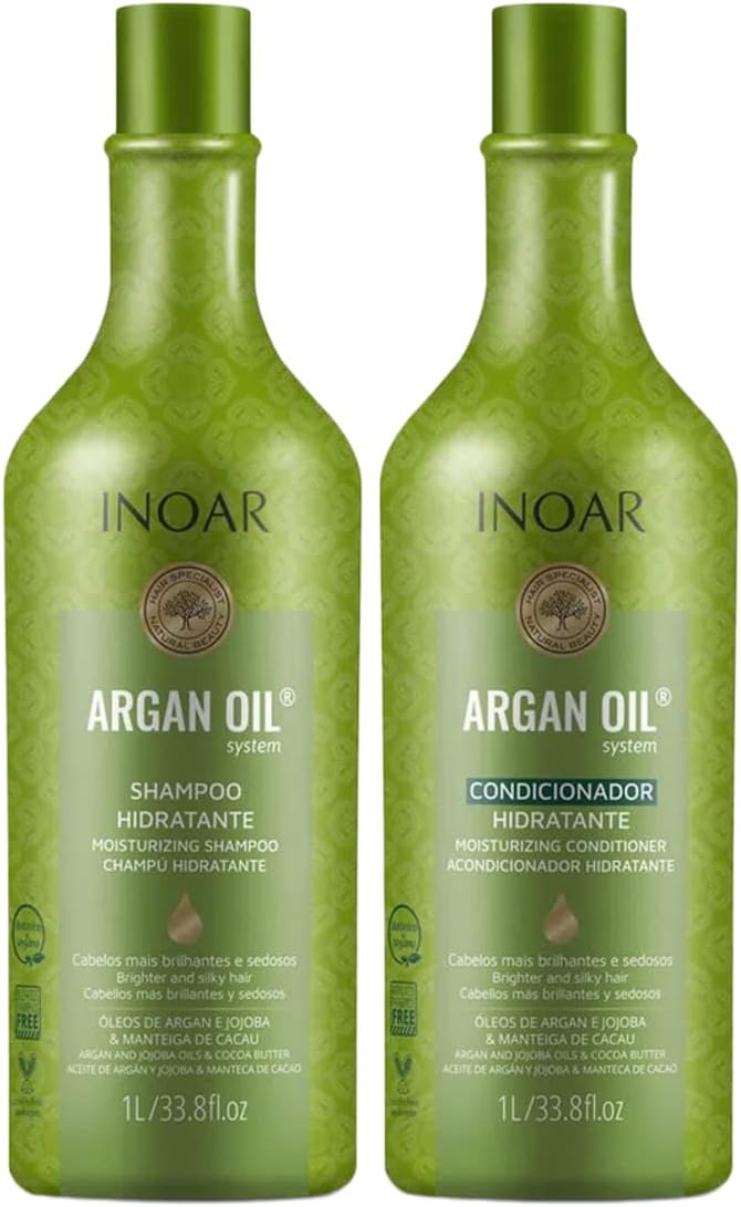 Argan Oil Shampoo & Conditioner Set - Hydrating, Moisturizing, Nourishing, Shine for Dry Damaged Hair - Repair, Hydration & Strengthen Chemically Treated Hair for Men and Women, 67.6 Fl Oz