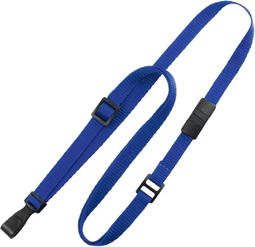 Miniatura 9 de Cordón de longitud ajustable con gancho de plástico ancho "sin torsión" de Specialist ID, Rojo -