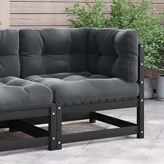 Garten Ecksofa 70x70x67 cm aus massiver Kiefer, anthrazit Kissen, modular, wetterfeste Outdoor Lounge, platzsparendes kleines Sofa für Balkon, Terrasse und Wintergarten