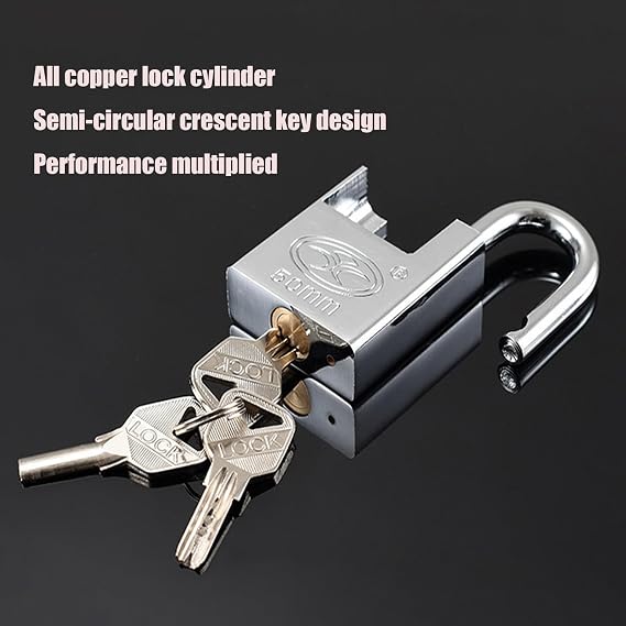 Heavy Duty Closed Shackle Security Padlock with 3 Keys,Hardened Solid Steel Hardware Monoblock Lock,Thick Shackle for Garages,Containers,Sheds, Lockers,Gates and Warehouse Protection Locks. (40mm)