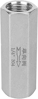 Water Pipe Connection, Stainless Steel Hex Coupling Nut Female Thread Straight Fitting One Way Air Check Valve for Water Line Connection (1/4”)