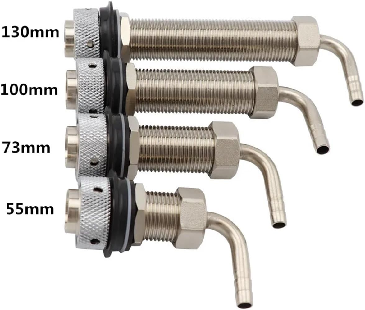 Brewing Equipment Beer Tap Faucet Shank with 8mm Barber Elbow, Chrome Plate Brass Shank G5/8 for Adjustable Draft Beer Dispenser Tap Home Brewing Brewing Equipment(73mm Long Shank)