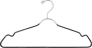 USTECH Metal Hanger Space Saving Clothes | Trouser Bar with Shoulder Notch Thin Hangers Perfect for Coat, Suit, and Pants | Non-Slip Coating and Large Hook for Added Safety | Pack of 48