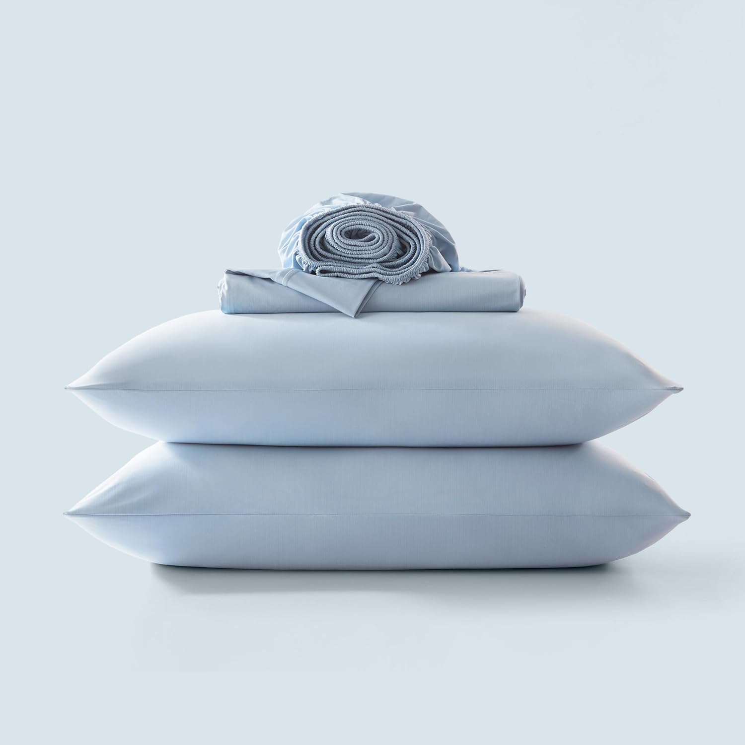 SLEEP ZONE Cooling Sheet Set Queen Size, Cooling Sheets for Hot Sleepers 4 - Piece Soft & Breathable Jacquard Cooling Bed Sheets for Queen Size Bed Deep Pocket Cool Fitted Sheet, Blue