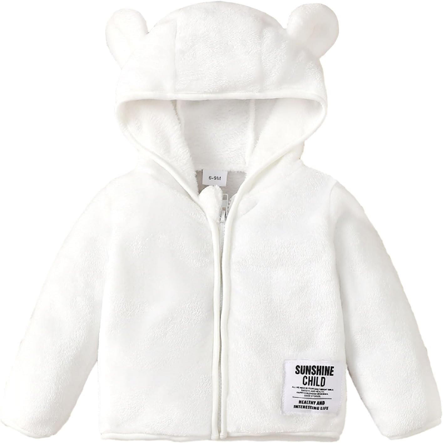 RomperinBoxBaby Boy Fleece Jacket Newborn Infant Girl Zipper Hooded Warm Coat Winter Long Sleeve Solid Outerwear 0-3T