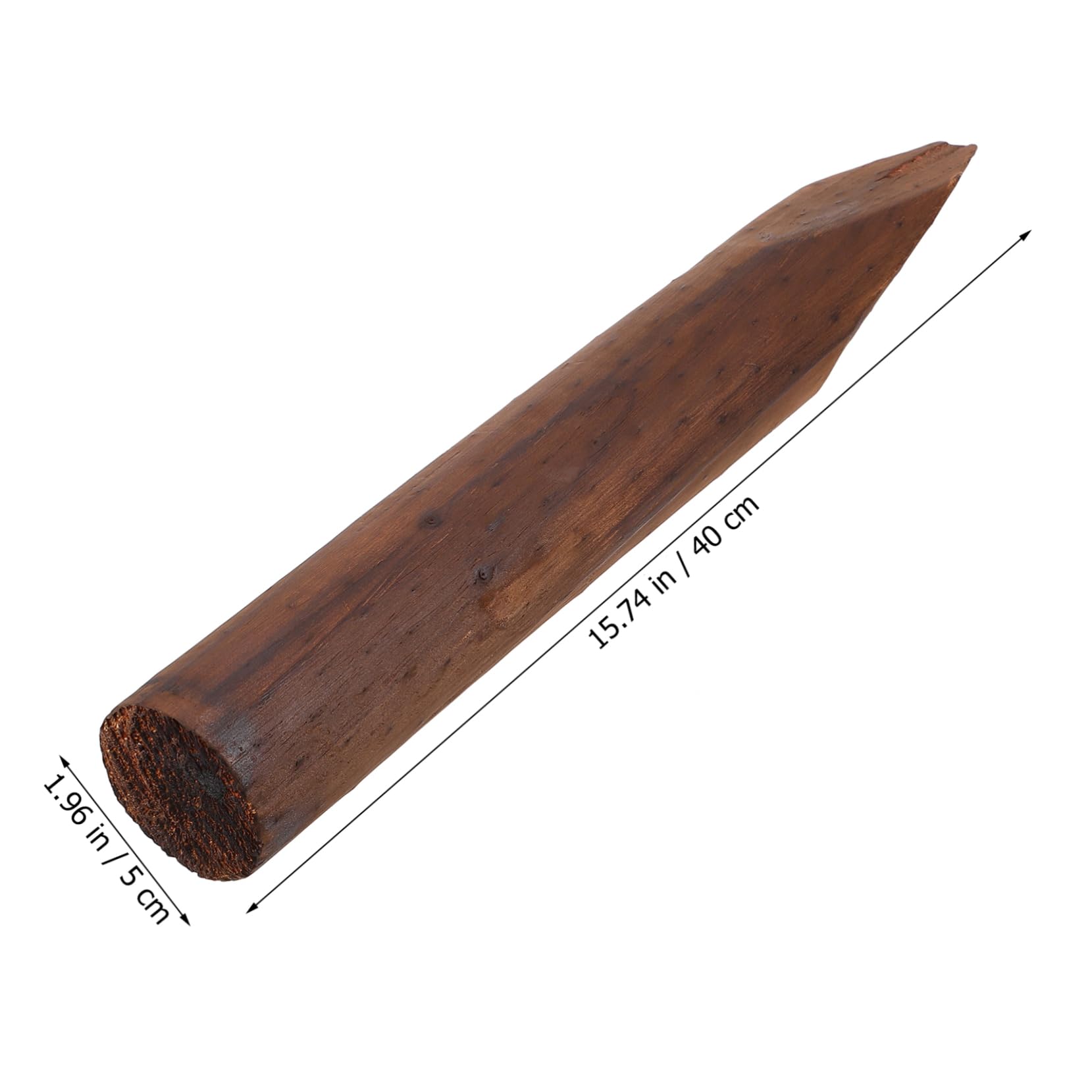 Lot de 2 Piquets de Clôture en Bois Marron, Tuteurs pour Jardin, Robustes et Lisses, pour Petits Arbres et Plantes, Allées et Zones de Pique-