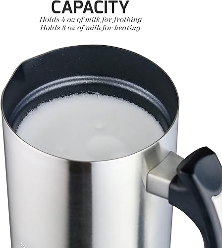 Miniatura 3 de OVENTE Espumador de leche eléctrico y vaporizador, máquina automática de espuma fría y caliente para café, café con leche, capuchino o macchiato,