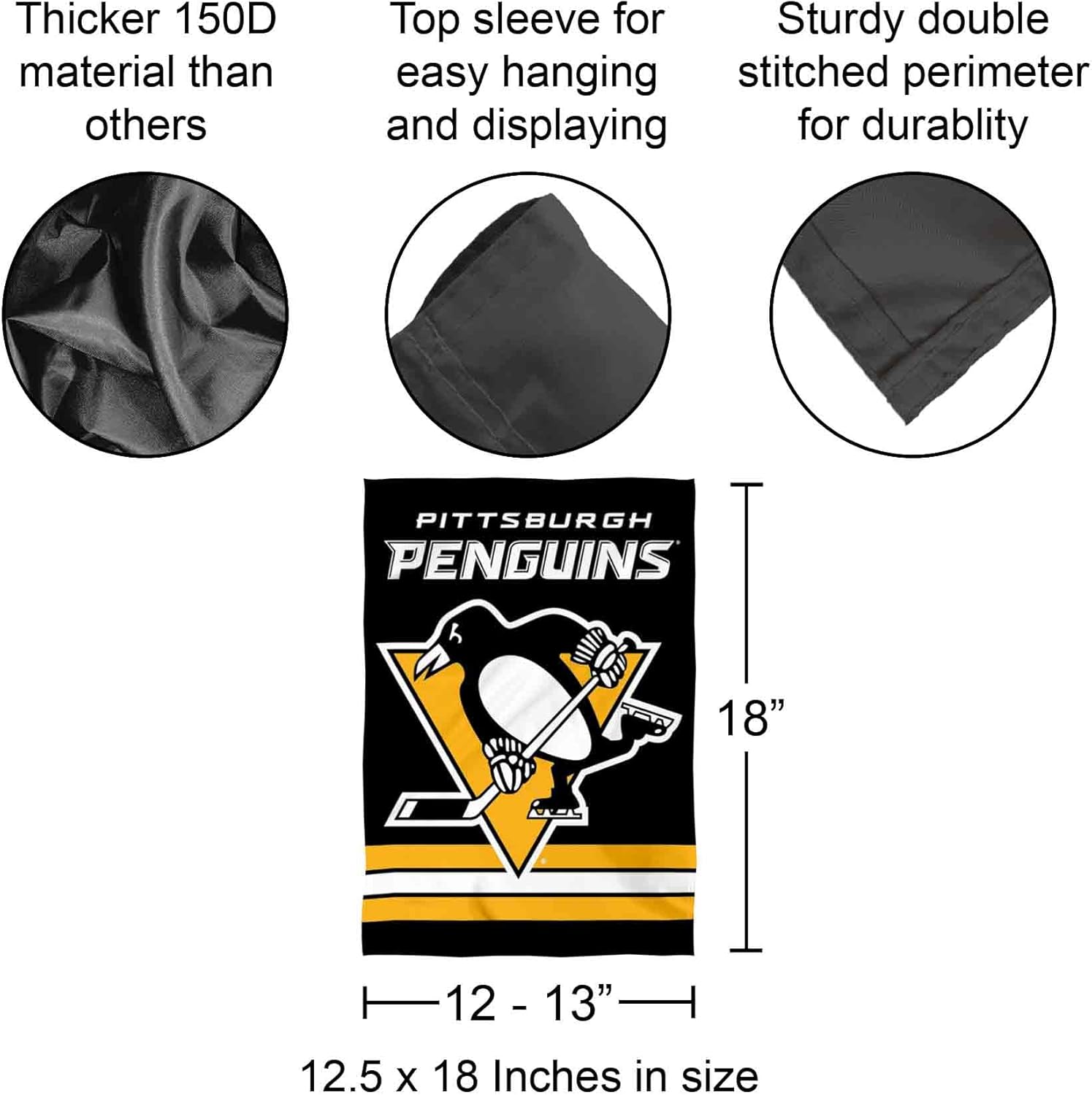 Pittsburgh Penguins Double Sided Garden Flag