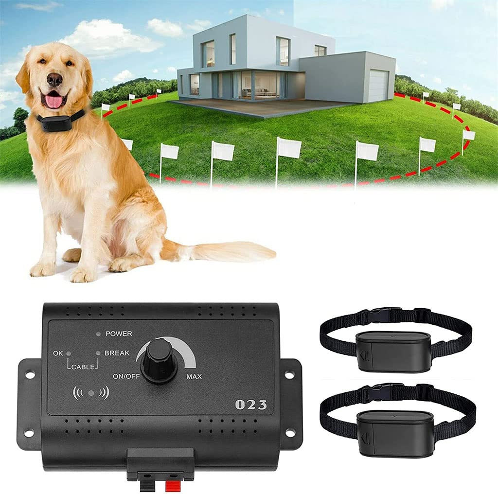 Electric Dog Fence, Pet Containment System, 984 Ft Wire, 1500 Feet Wireless Boundary Suitable and Harmless for All Dogs