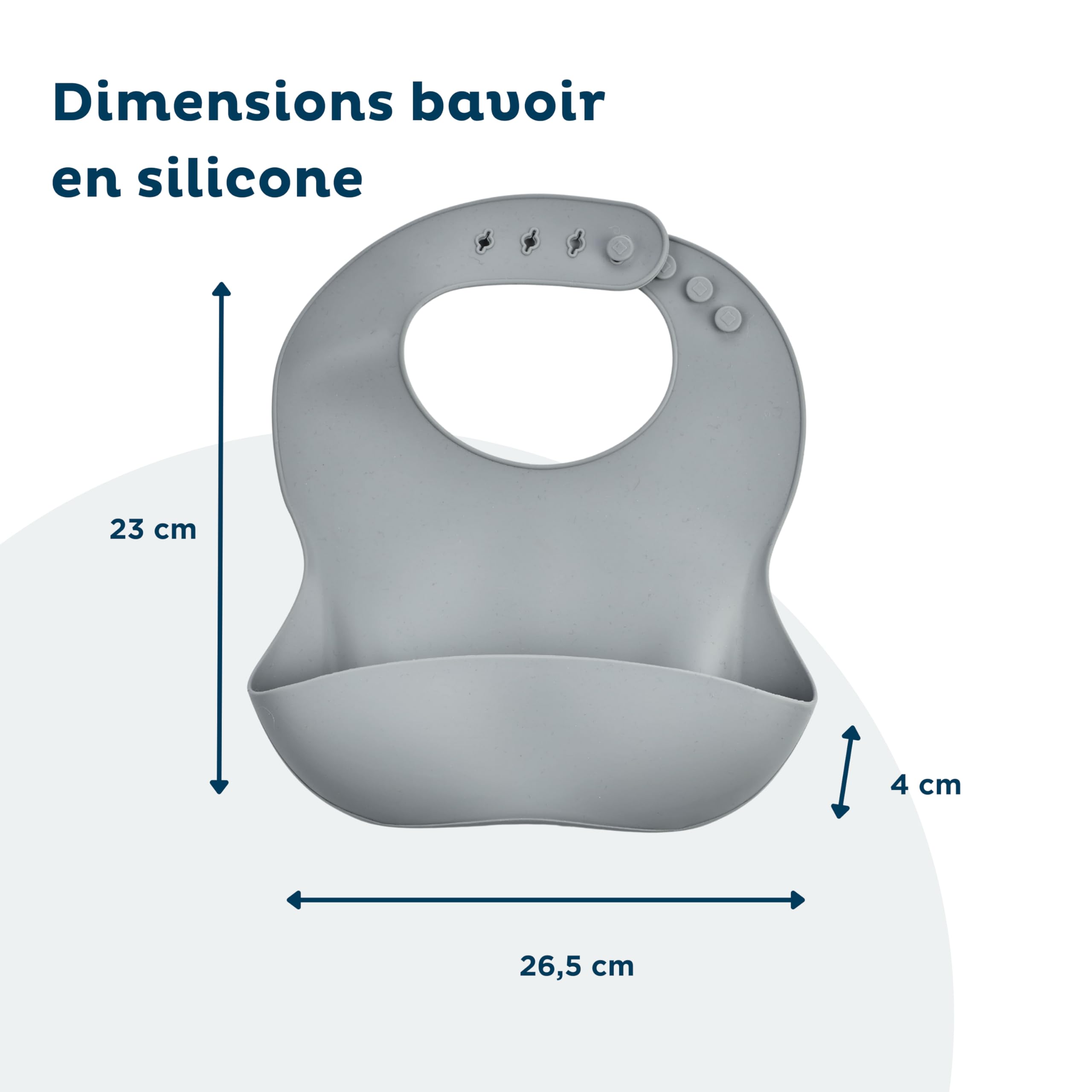 Thermobaby - Juego de 2 baberos de silicona suave para bebés con bolsillo de recogida – Ajustable y fácil de limpiar – Ideal para comidas, práctico e impermeable