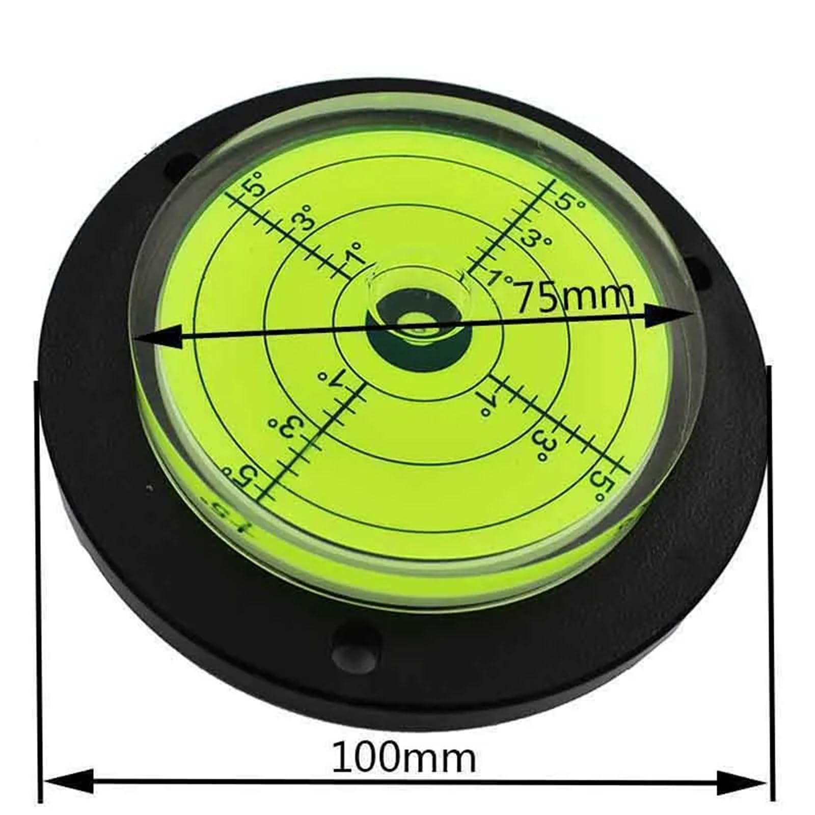 1 x okrągła poziomica do poziomicy z otworami montażowymi średnica 50 mm-100 mm | 1 x okrągły poziom bąbelków spiralnych o średnicy 50 mm - 100 mm (obudowa DIA-100 mm)
