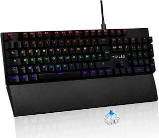 The G-Lab Keyz Carbon Ex Mechanical Azerty Switch Keyboard Blue – RGB LED Backlit Gaming Keyboard, Total Anti-Ghosting, 12…