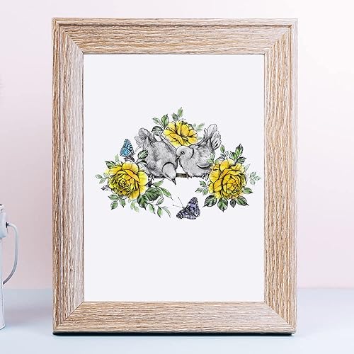 Miniatura 8 de ALIBBON 2 sellos transparentes de pájaros sobre flores para hacer tarjetas y decoraciones de álbumes de fotos, sellos de pájaros de primavera, fondo