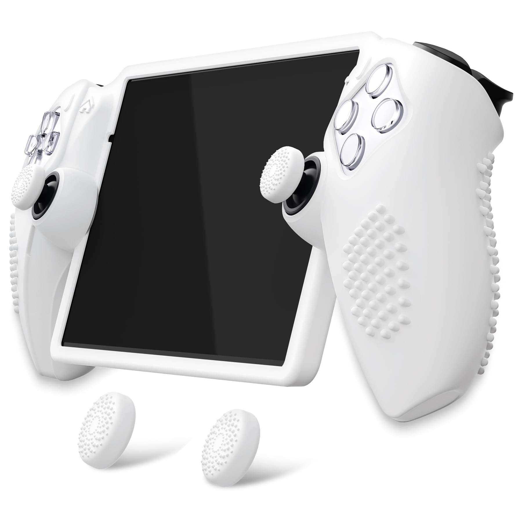 PlayVital Coque pour PS Portal Manatte Accessoire,Housse Protection pour PS Portal Console avec Capuchon Joystick Grip Cover-Blanc