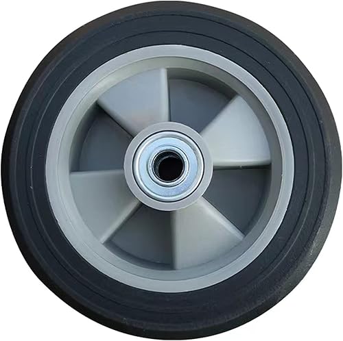 Miniatura 5 de Paquete de 2 neumáticos de repuesto de goma sólida de 8 x 2 pulgadas con un eje de 5/8 pulgadas para camiones de mano, carretillas, carros, carros y