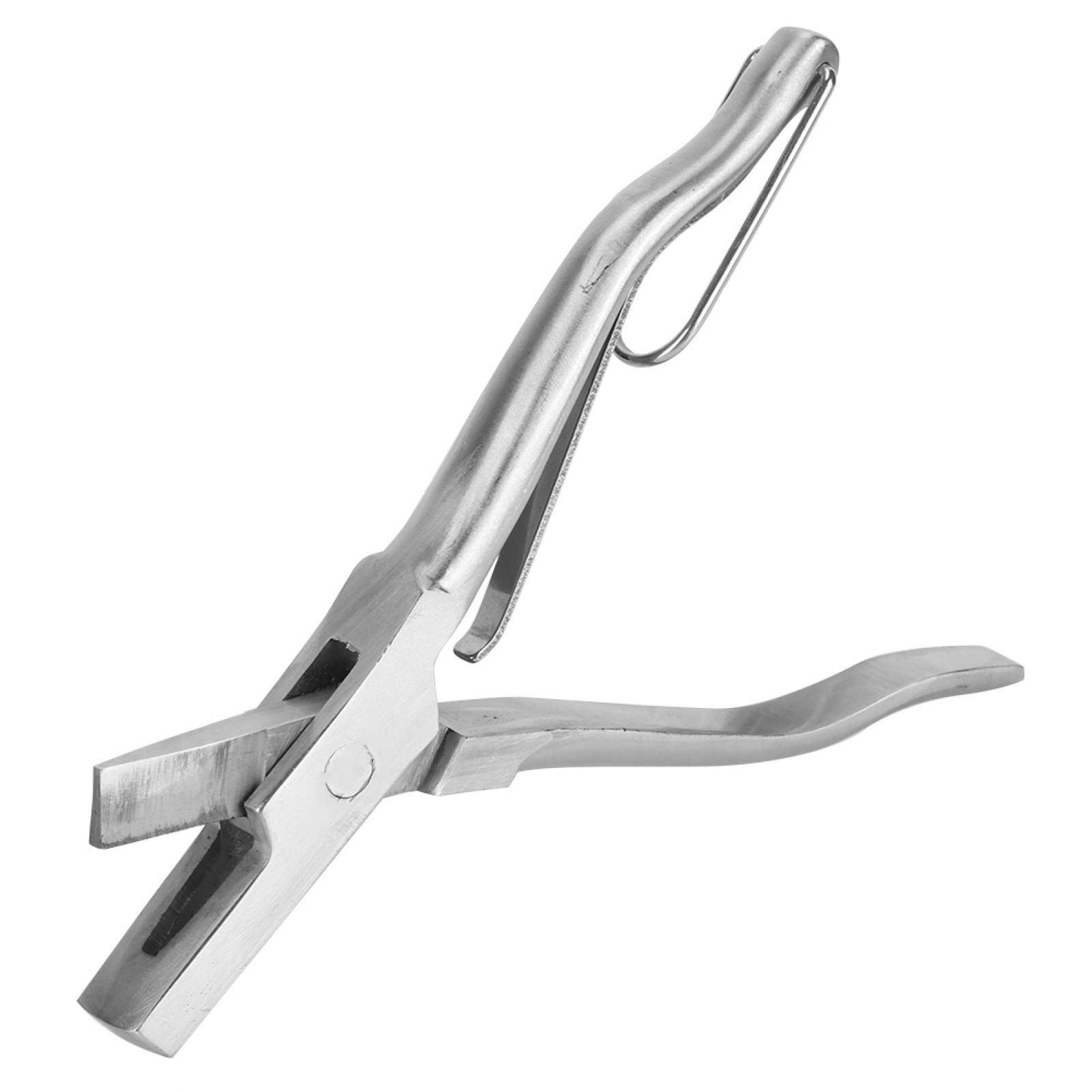 Ear Tagging Pliers, Stainless Steel V-Shape Ear Tag Pliers Tongs for Pig Animal Livestock Tool Plier Applicator Farm Accessory, Easy Loading of Tags, Silver