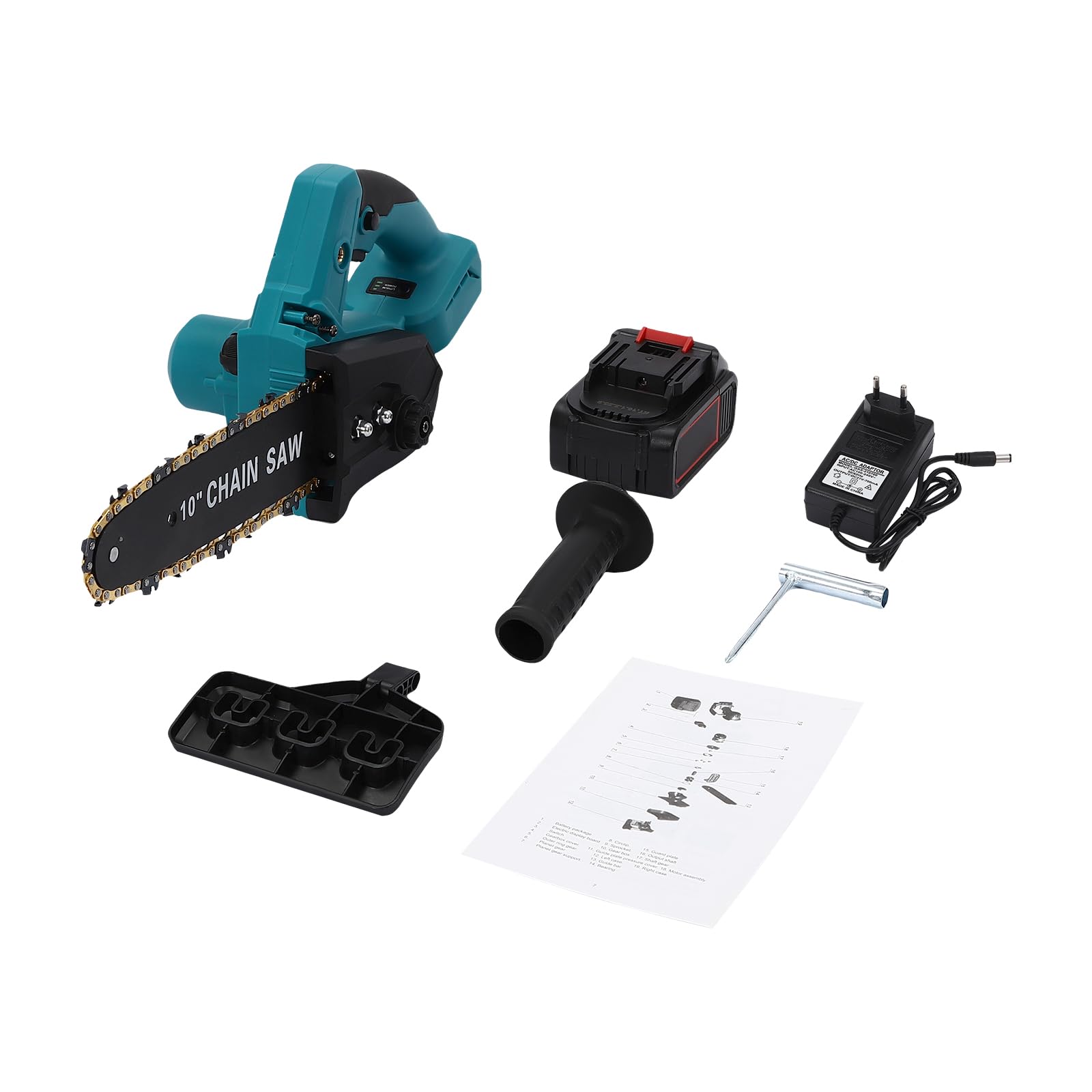 Motosierra eléctrica de 10 pulgadas, 1200 W, sin escobillas, sin escobillas, motosierra eléctrica para árboles de jardín, tijeras de podar, corte de madera, 3500 r/min
