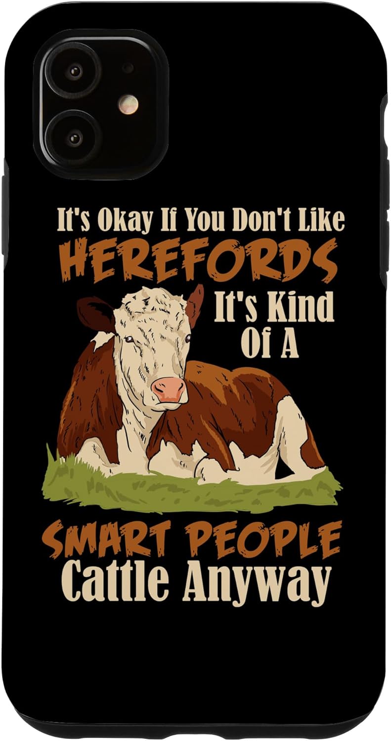 Hereford Smart People Cattle Beef Cow Livestock Farm Humor Case for iPhone 13