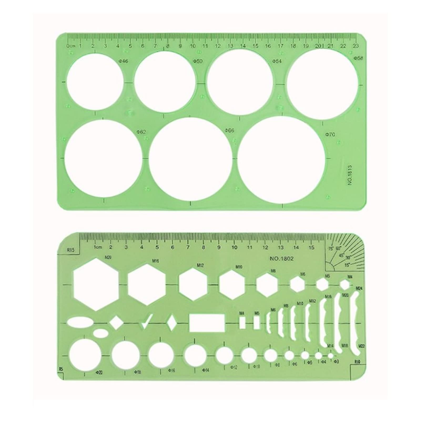 DUnLap Righello Metallo 11 PCS Disegni Modelli I righelli imparano la Scuola Pratica misurazione Multifunzione Ampio utilizzo Math Geometry Stencil Set Righello