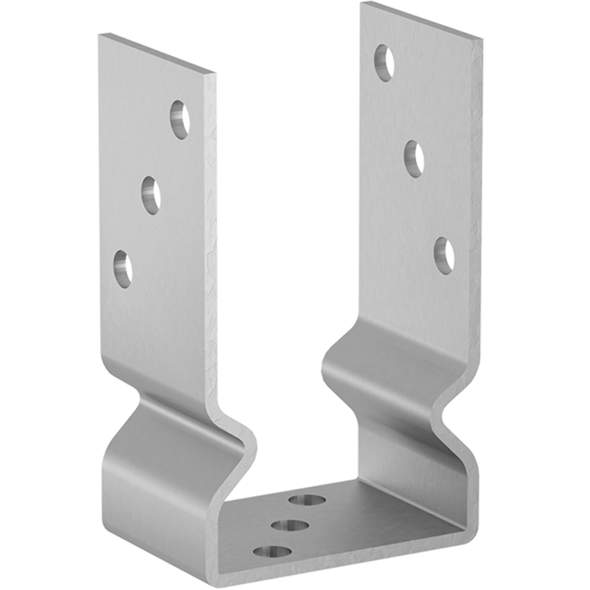 Ss8 Silver Bolt Down 91Mm - 3.6" (Pack Of: 10) U Shape Galvanised Post Support Heavy Duty 4Mm Fence Foot Base Bracket