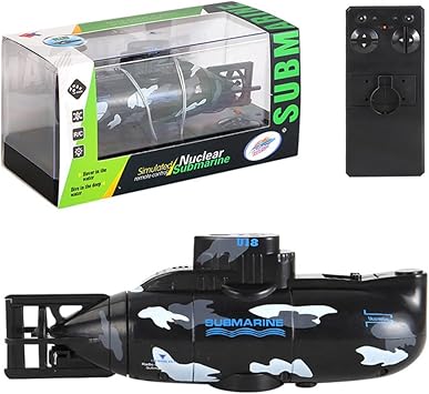 Mini RC Submarine, Remote Control Boat Underwater Diving for Fish Tank, Pools, Ideal Water Diving Gifts, Black
