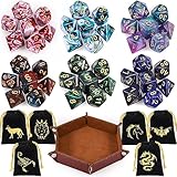 CiaraQ Polyhedral Dice Set - DND Role Playing Dice for Dungeons and Dragons RPG Table Games, Multi-Color, 42pcs