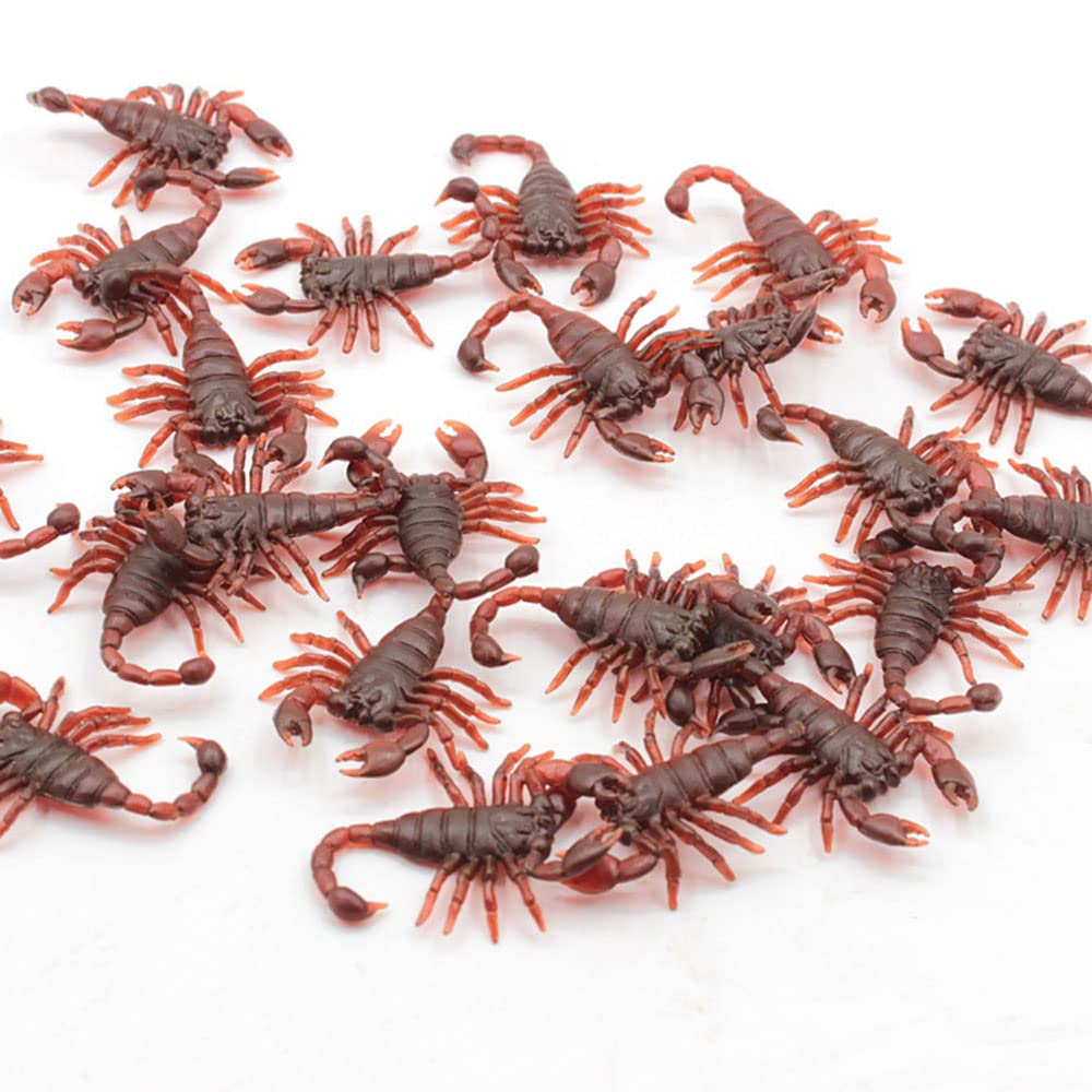 30pcs Fake Scorpions Plastic Fake Bugs Insects Halloween April Fools Christmas Party Gags Gifts Pranks for Adults