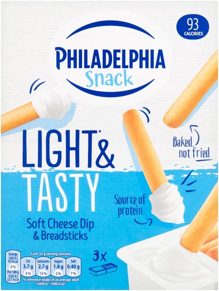 Philadelphia Light & Tasty Soft Cheese Snack 3 x 42g