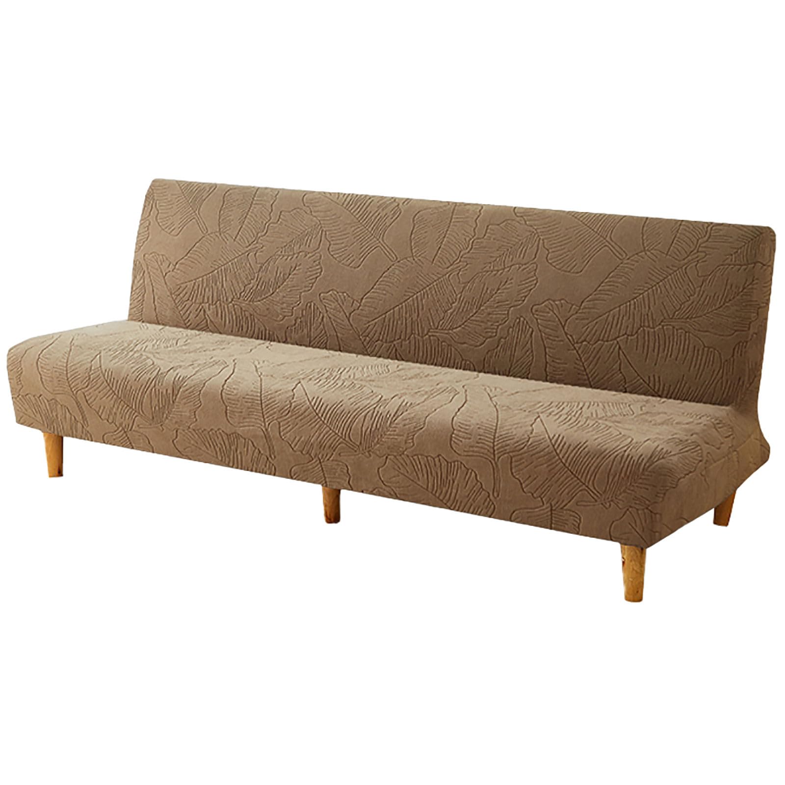 ZRCYXDW Folding Futon Cover, Soft Armless Sofa Cover Washable Futon Slipcover Furniture Protector for Pet-Brown-120-155cm(47.2-61in)
