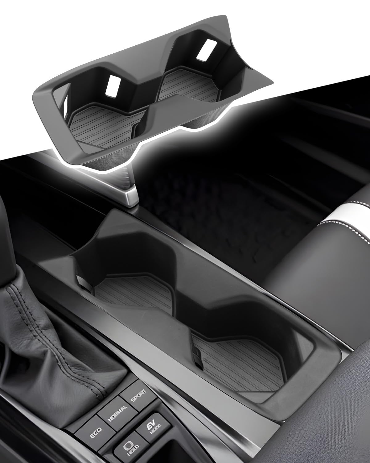 CDEFG for 2025 2026 Toyota Camry Center Console Cup Holder Organizer Insert TPE Accessories- Fits Camry (LE, SE, XLE, XSE)